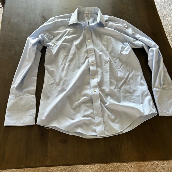 Brooks brothers light blue French cuff long sleeve dress shirt button down - Picture 7 of 9